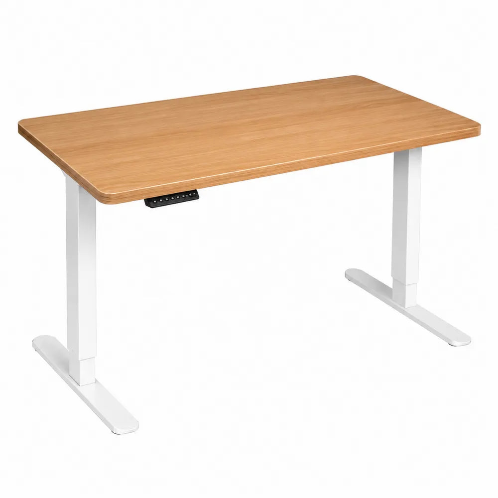 Biurko regulowane z bambusowym blatem 140 cm x 70 cm