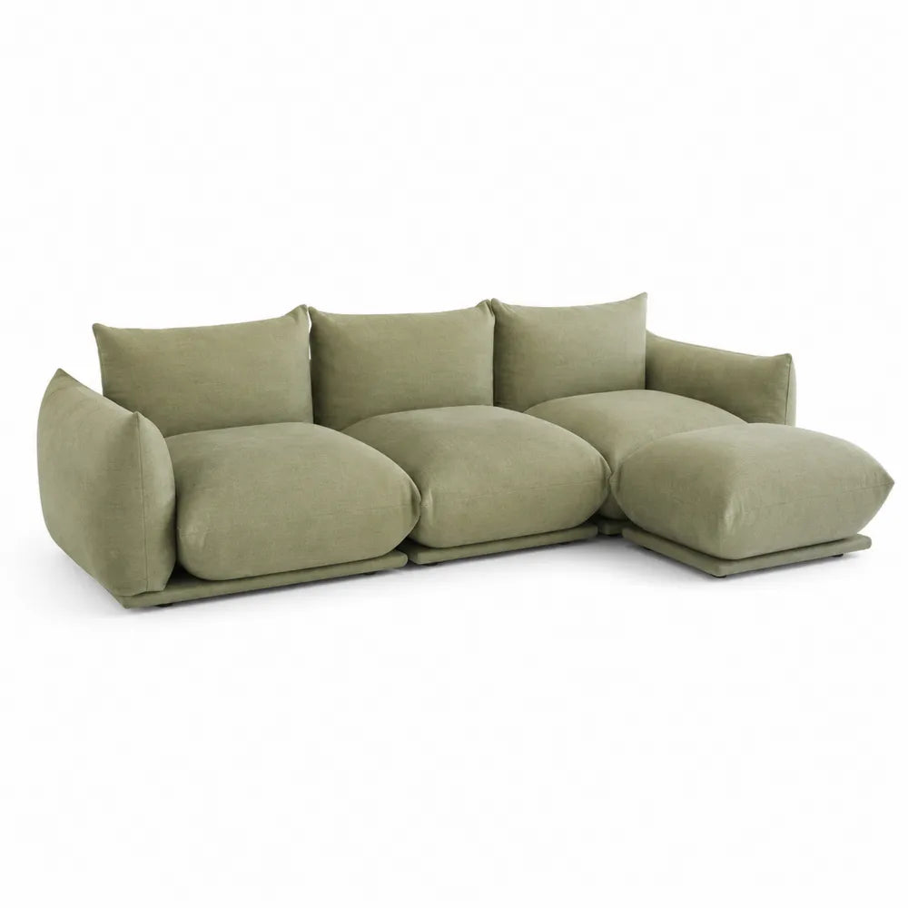 Sofa modułowa len zielony 300 cm