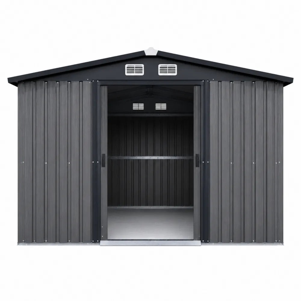 Metalowa szopa ogrodowa z blachy stalowej 213 cm x 127 cm x 185 cm antracyt