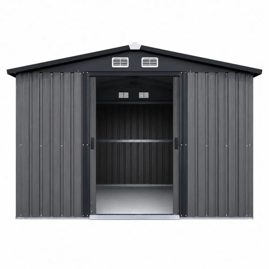 Metalowa szopa ogrodowa z blachy stalowej 213 cm x 127 cm x 185 cm antracyt