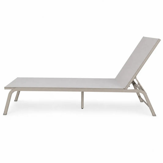 Leżak aluminiowy z szarą tkaniną 200x65x30 cm
