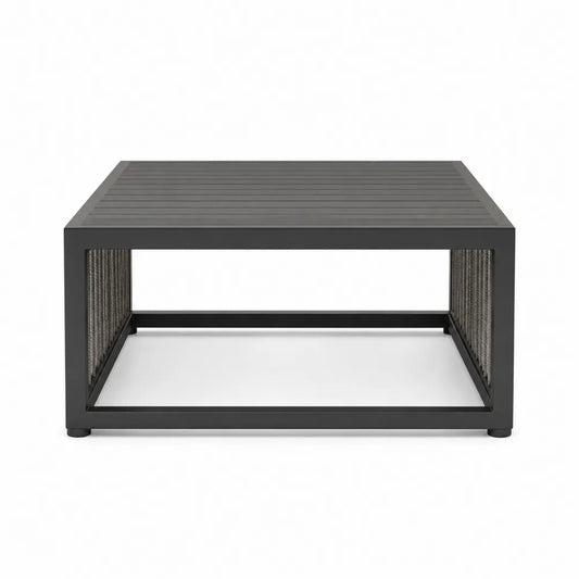 Stół ogrodowy aluminiowy czarny 120x60x45 cm
