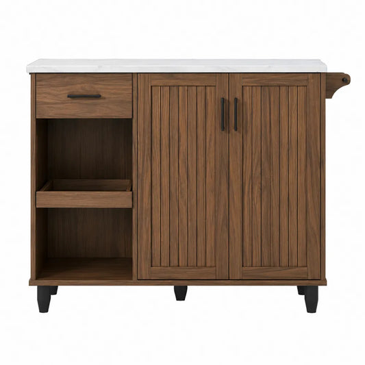 Szafka kuchenna z drewnianym korpusem i marmurowym blatem 120x85x45cm