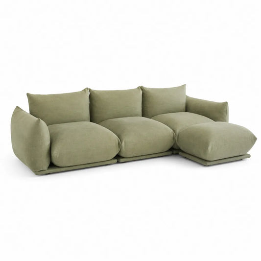 Sofa modułowa len zielony 300 cm