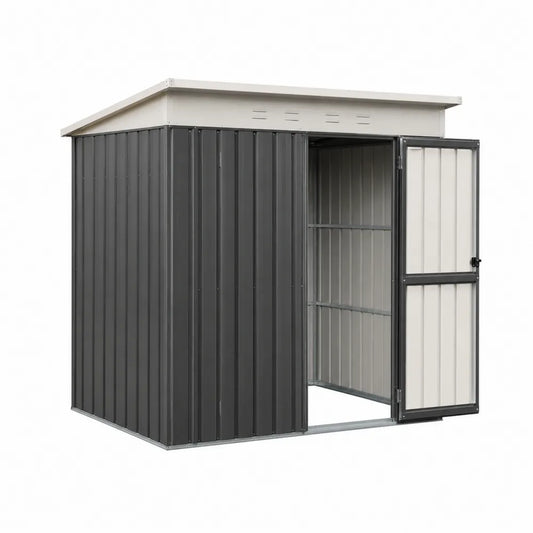 Metalowa szopa ogrodowa stalowa 2x1.5m szaro-biała